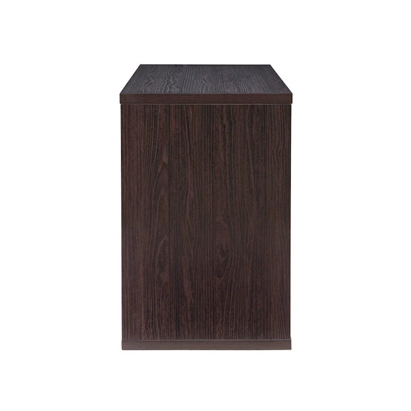 Espresso / Grey / White 2-Cube Storage Desk, 1-Person