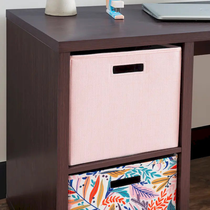 Bureau de rangement 2 casiers, 1 personne, Expresso/Gris/Blanc