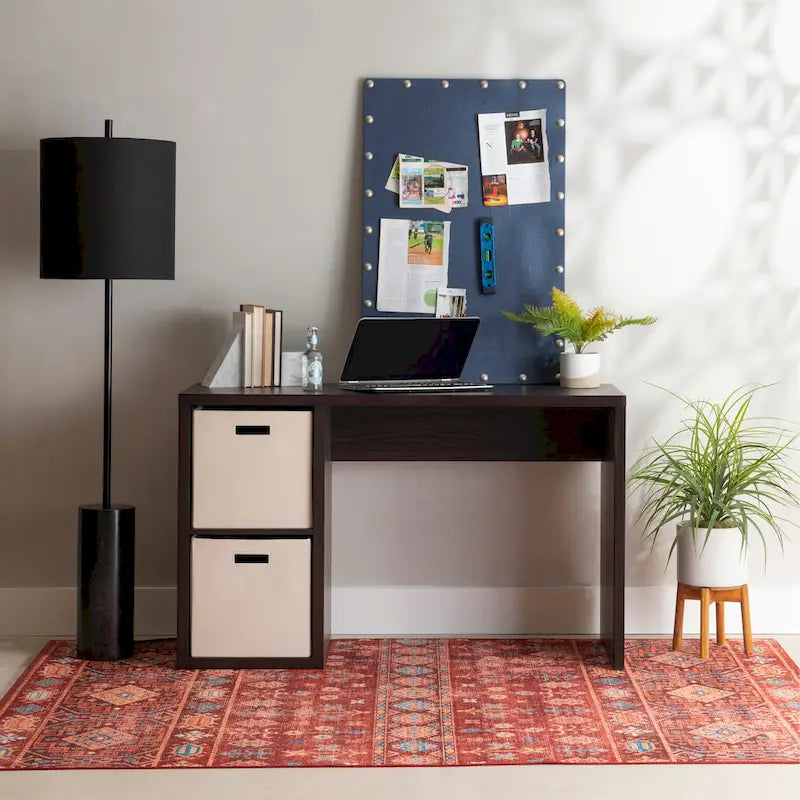 Bureau de rangement 2 casiers, 1 personne, Expresso/Gris/Blanc