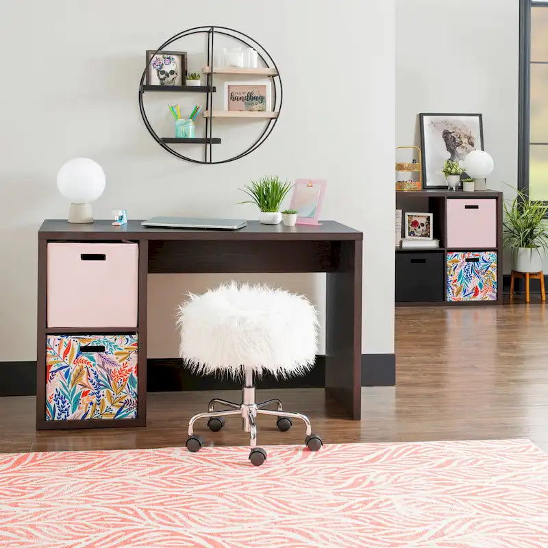 Bureau de rangement 2 casiers, 1 personne, Expresso/Gris/Blanc