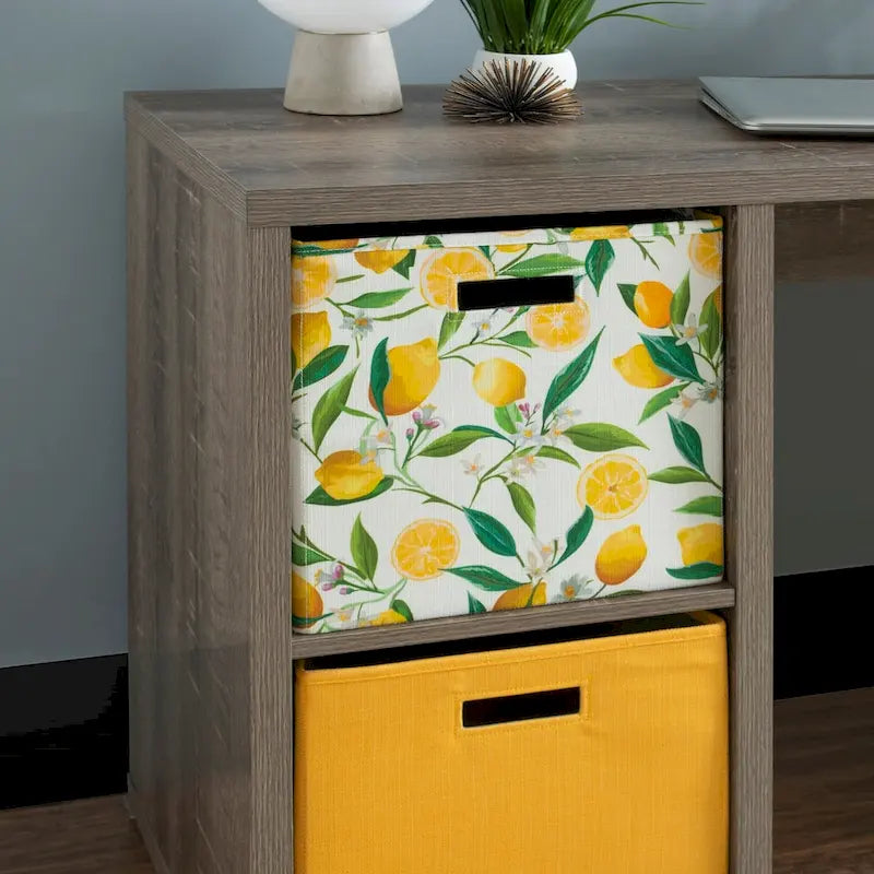 Bureau de rangement 2 casiers, 1 personne, Expresso/Gris/Blanc