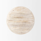 Table basse ronde en bois massif blond de 36", style rustique, pour 1 personne