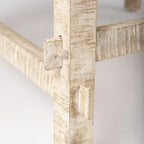 Table basse ronde en bois massif blond de 36", style rustique, pour 1 personne