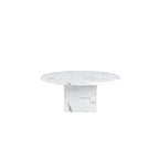 Table à manger ronde en marbre blanc, base cubique, 4-6 places