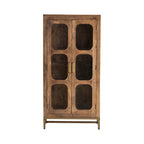 Vitrine en bois brun moyen à deux portes, 30×16×61 po