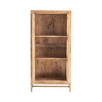 Vitrine en bois brun moyen à deux portes, 30×16×61 po