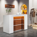 Comptoir d'accueil LED Blanc/Brun - 1 personne