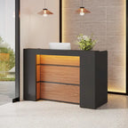 Comptoir d'accueil LED Blanc/Brun - 1 personne