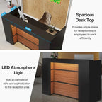 Comptoir d'accueil LED Blanc/Brun - 1 personne