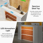 Comptoir d'accueil LED Blanc/Brun - 1 personne