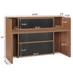 Comptoir d'accueil LED Blanc/Brun - 1 personne