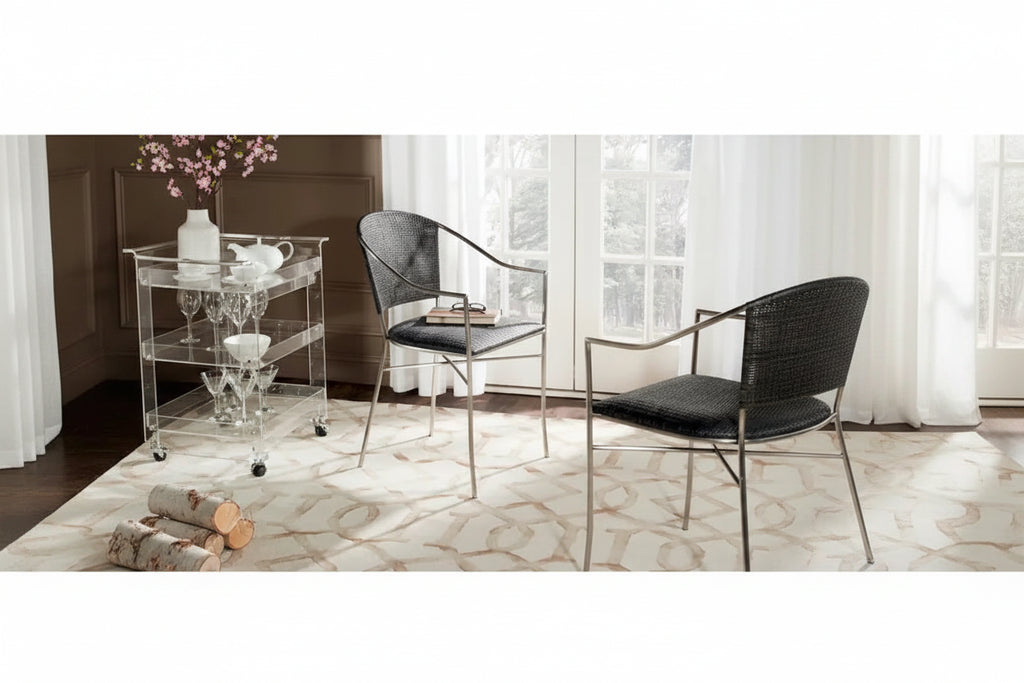 SAFAVIEH Jullieta Black Arm Chair (Set of 2) - 21 W x 22.3 L x 33.5 H - 21Wx22Dx34H