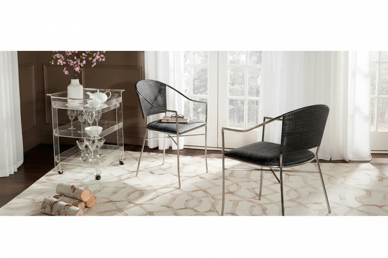 SAFAVIEH Jullieta Black Arm Chair (Set of 2) - 21 W x 22.3 L x 33.5 H - 21Wx22Dx34H