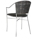 Fauteuil en rotin noir, style Mid-Century, lot de 2