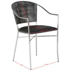 Fauteuil en rotin noir, style Mid-Century, lot de 2