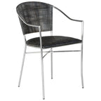 Fauteuil en rotin noir, style Mid-Century, lot de 2