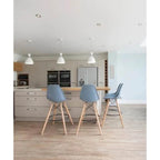 Set of 2 Modern 28 Color Seat Height DSW Molded Armless Plastic Counter Bar Stool Natural Wood Eiffel Dowel Legs Kitchen