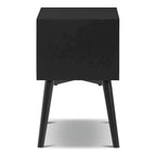 Table de chevet 2 tiroirs Mid-Century – Chêne clair / Noir / Chêne / Blanc