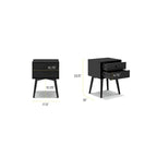 Table de chevet 2 tiroirs Mid-Century – Chêne clair / Noir / Chêne / Blanc
