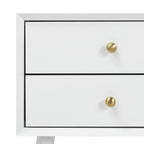 Table de chevet 2 tiroirs Mid-Century – Chêne clair / Noir / Chêne / Blanc