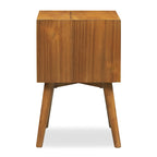 Table de chevet 2 tiroirs Mid-Century – Chêne clair / Noir / Chêne / Blanc