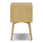 Table de chevet 2 tiroirs Mid-Century – Chêne clair / Noir / Chêne / Blanc