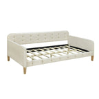 Lit de repos simple rembourré en velours blanc – 1 place