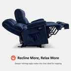 Causeuse inclinable électrique avec console, 2 places, Marron/Gris/Bleu