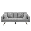 Canapé convertible en lin gris et vert, 2 places, réglable 3 positions