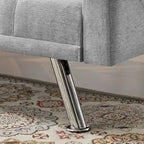 Canapé convertible en lin gris et vert, 2 places, réglable 3 positions
