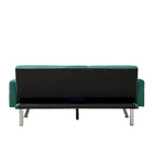 Canapé convertible en lin gris et vert, 2 places, réglable 3 positions
