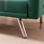 Canapé convertible en lin gris et vert, 2 places, réglable 3 positions