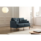 Causeuse 2 places bleu foncé / crème / bleu ciel avec port USB
