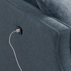 Causeuse 2 places bleu foncé / crème / bleu ciel avec port USB