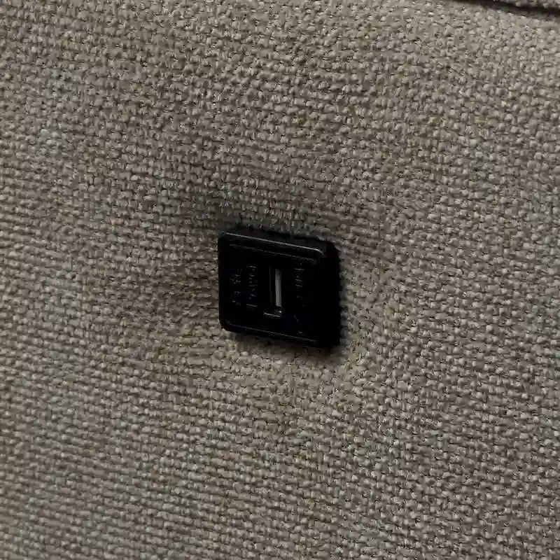 Causeuse 2 places bleu foncé / crème / bleu ciel avec port USB