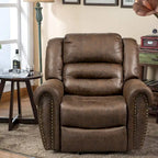 Fauteuil inclinable releveur en similicuir marron antique/gris avec massage et chauffage, 1 place