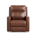 Fauteuil inclinable électrique en cuir pleine fleur, 1 place – Brun Pacane / Brun Raisin