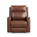 Fauteuil inclinable électrique en cuir pleine fleur, 1 place – Brun Pacane / Brun Raisin
