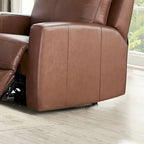 Fauteuil inclinable électrique en cuir pleine fleur, 1 place – Brun Pacane / Brun Raisin