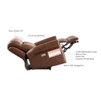 Fauteuil inclinable électrique en cuir pleine fleur, 1 place – Brun Pacane / Brun Raisin