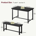 Industrial style dining table and chairs