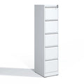 Classeur vertical métallique 5 tiroirs Blanc/Noir avec serrure, 1 personne