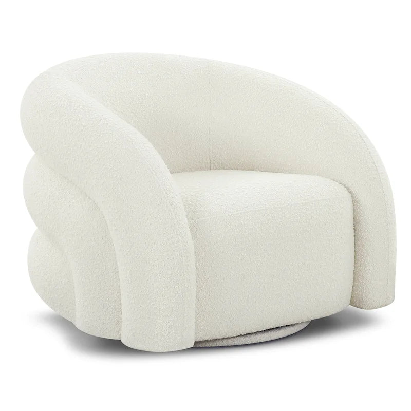 Fauteuil pivotant Boucle – Vert genévrier / Blanc ivoire, un siège