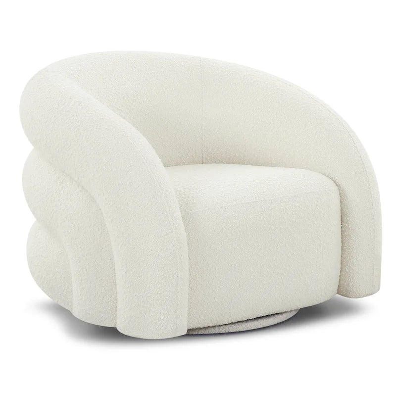 Fauteuil pivotant Boucle – Vert genévrier / Blanc ivoire, un siège