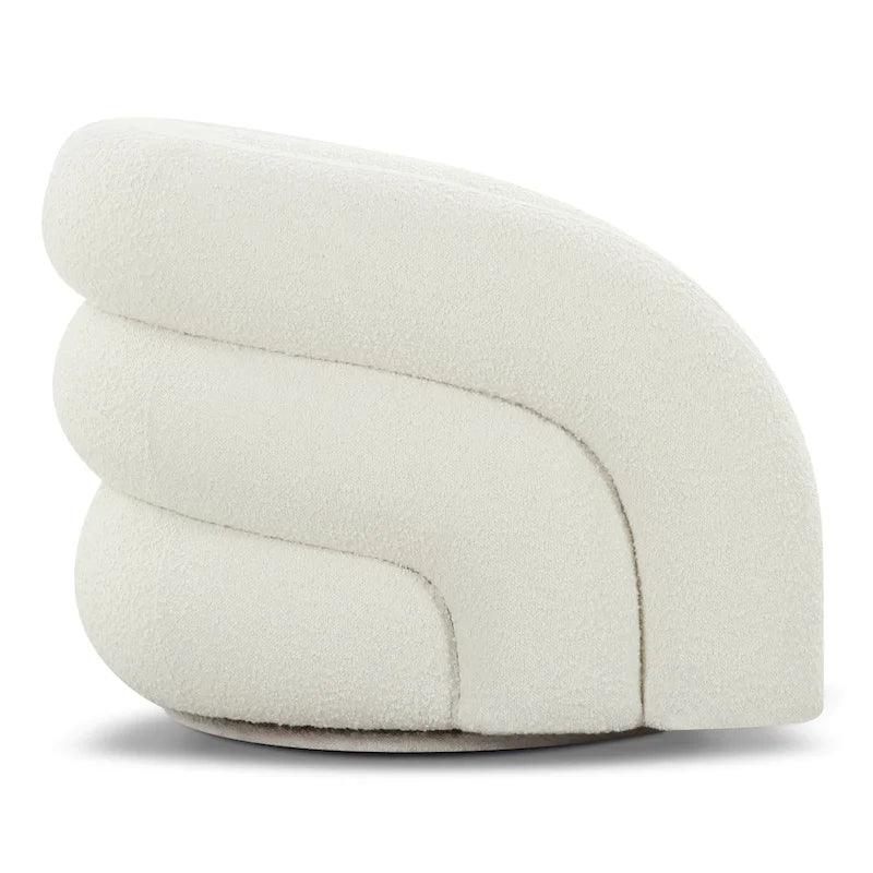Fauteuil pivotant Boucle – Vert genévrier / Blanc ivoire, un siège