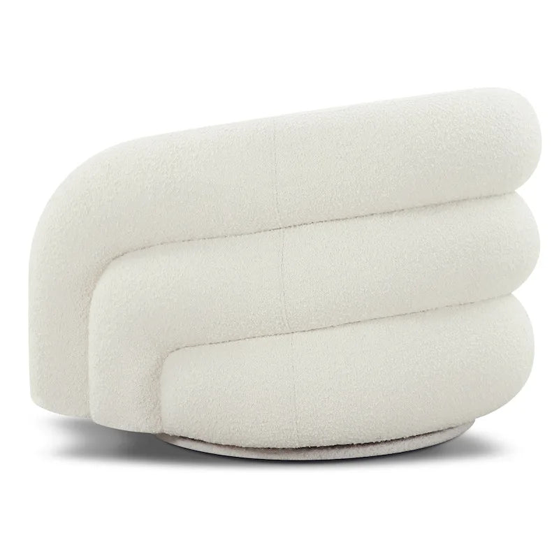 Fauteuil pivotant Boucle – Vert genévrier / Blanc ivoire, un siège