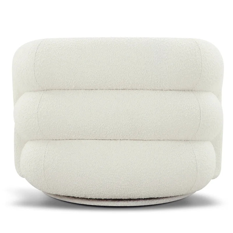 Fauteuil pivotant Boucle – Vert genévrier / Blanc ivoire, un siège