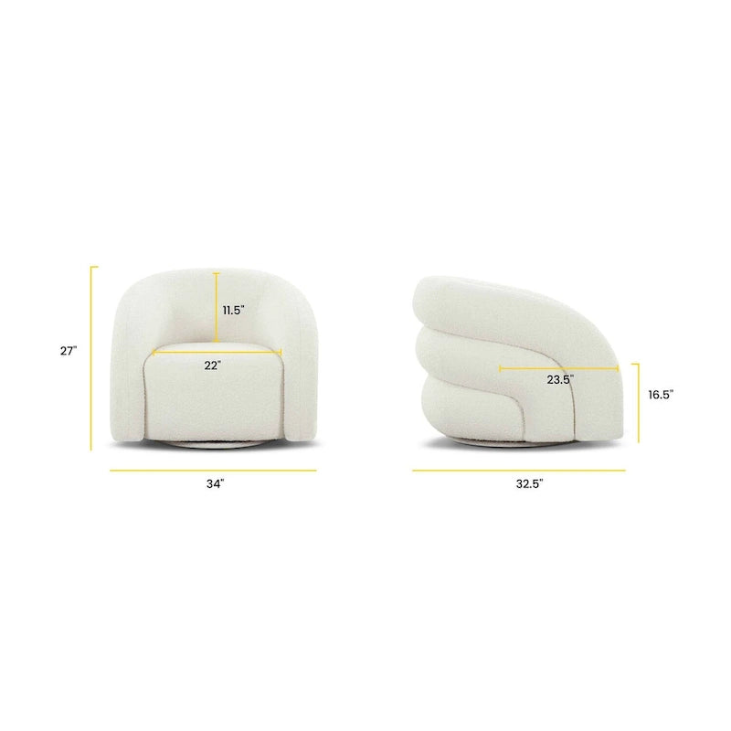 Fauteuil pivotant Boucle – Vert genévrier / Blanc ivoire, un siège
