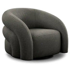 Fauteuil pivotant Boucle – Vert genévrier / Blanc ivoire, un siège