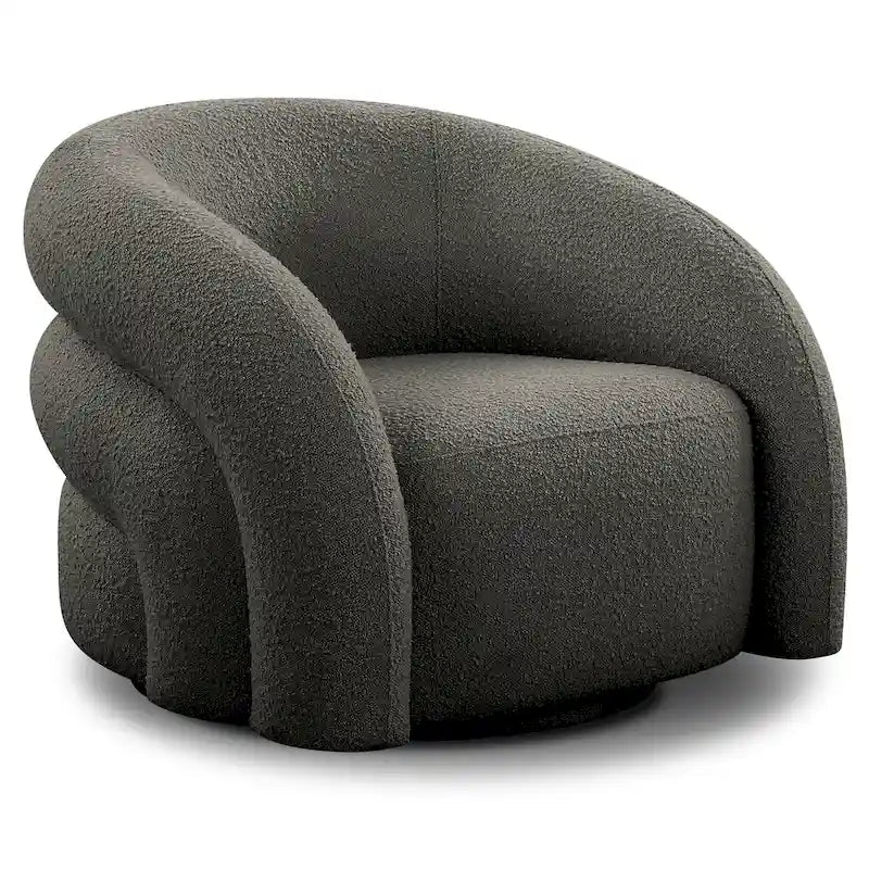 Fauteuil pivotant Boucle – Vert genévrier / Blanc ivoire, un siège
